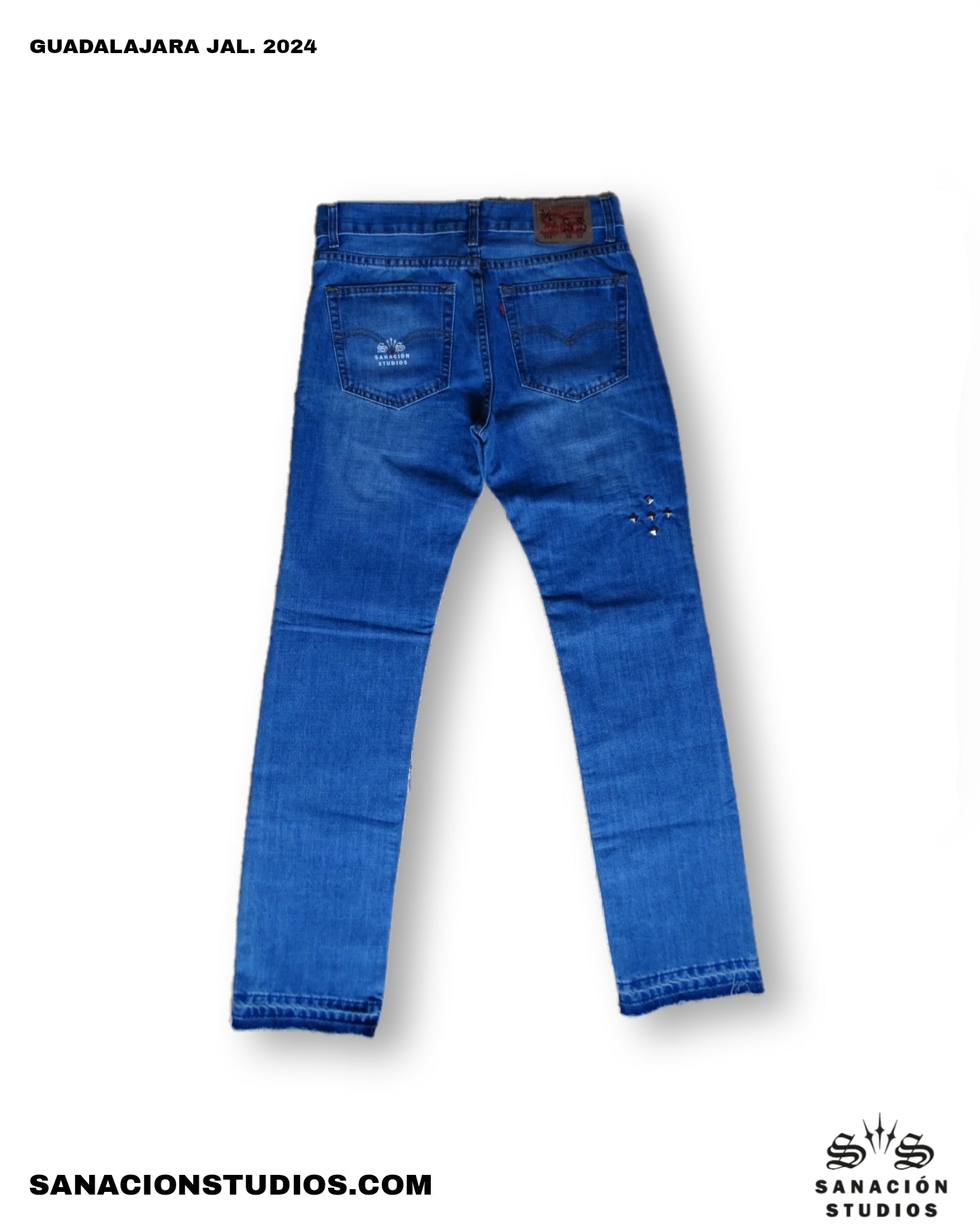 SATIN PATCH DENIM JEANS 6/6