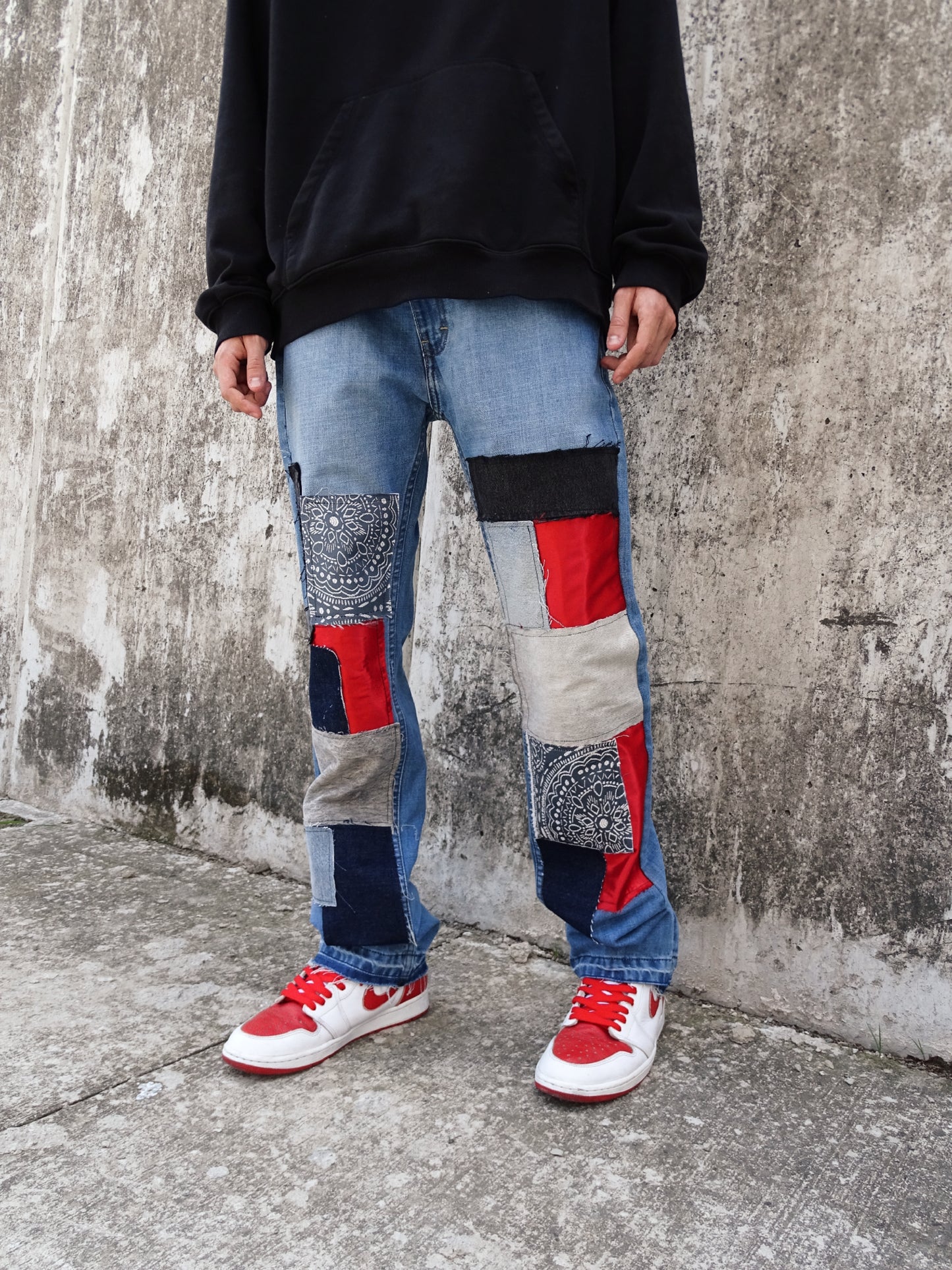 SATIN PATCH DENIM JEANS 6/6