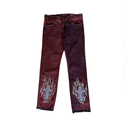 PURPLE FLAME DENIM JEANS 1 OF 1