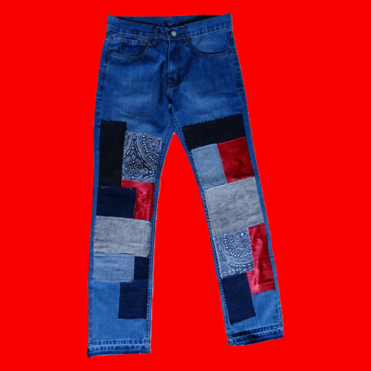 SATIN PATCH DENIM JEANS 6/6