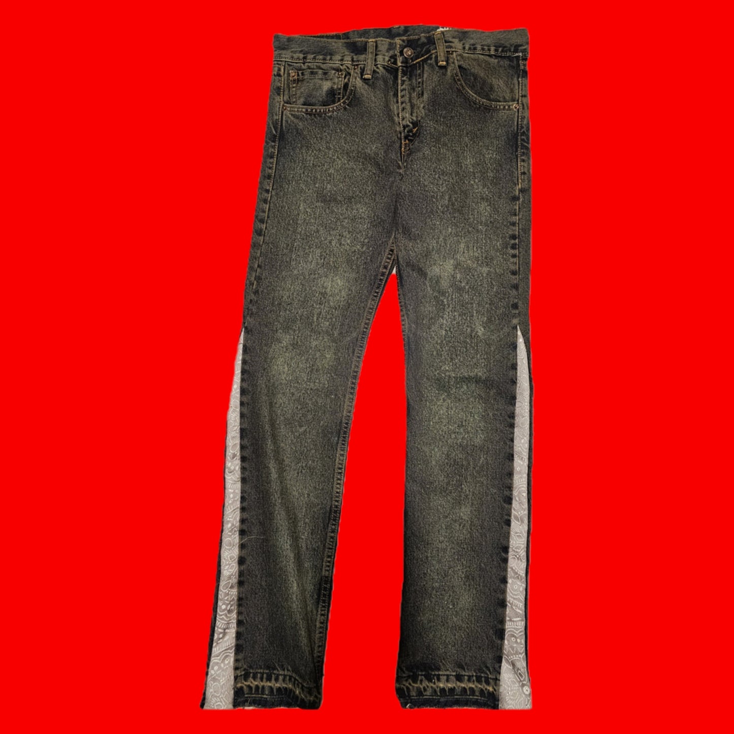 SILVER FLARE DENIM JEANS 1 OF 1