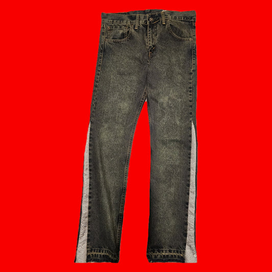 SILVER FLARE DENIM JEANS 1 OF 1